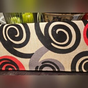 Stylish Black and Red Swirl Clutch